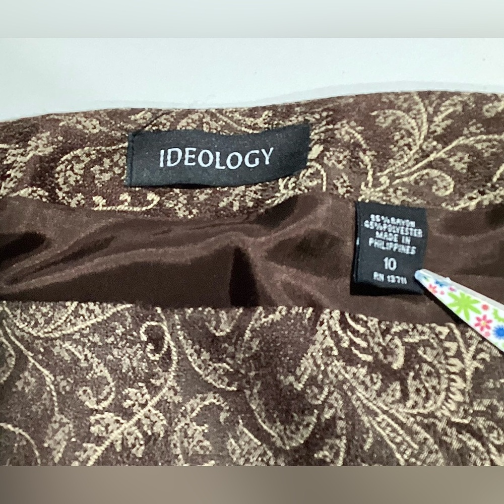 Ideology Brown Paisley Style Skirt - Picture 4 of 6
